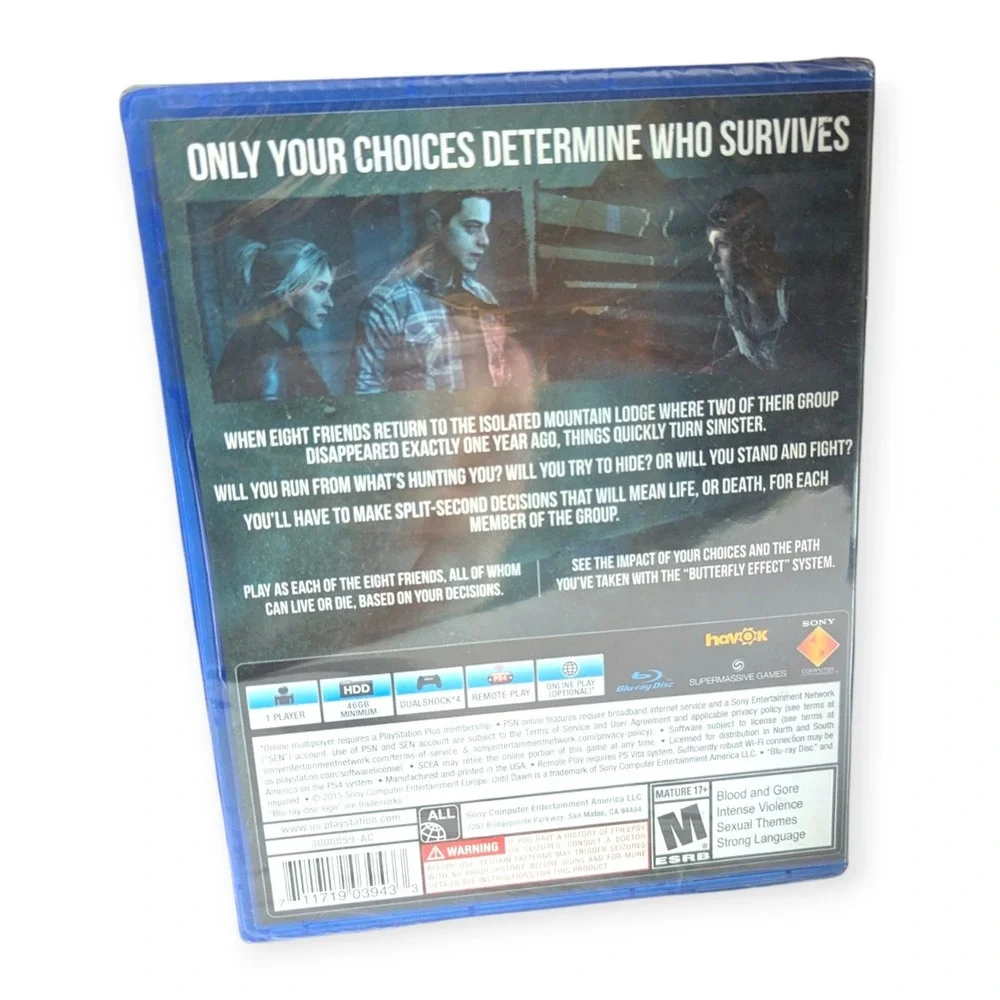Until Dawn Sony PlayStation 4 PS4 Survival Horror Game New Sealed
